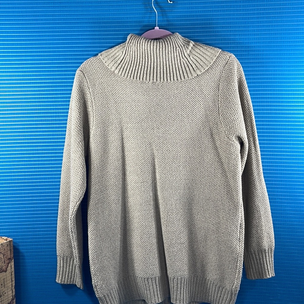 APT. 9 Tan Cowl Neck Sweater w/Copper Threading - Picture 4 of 4